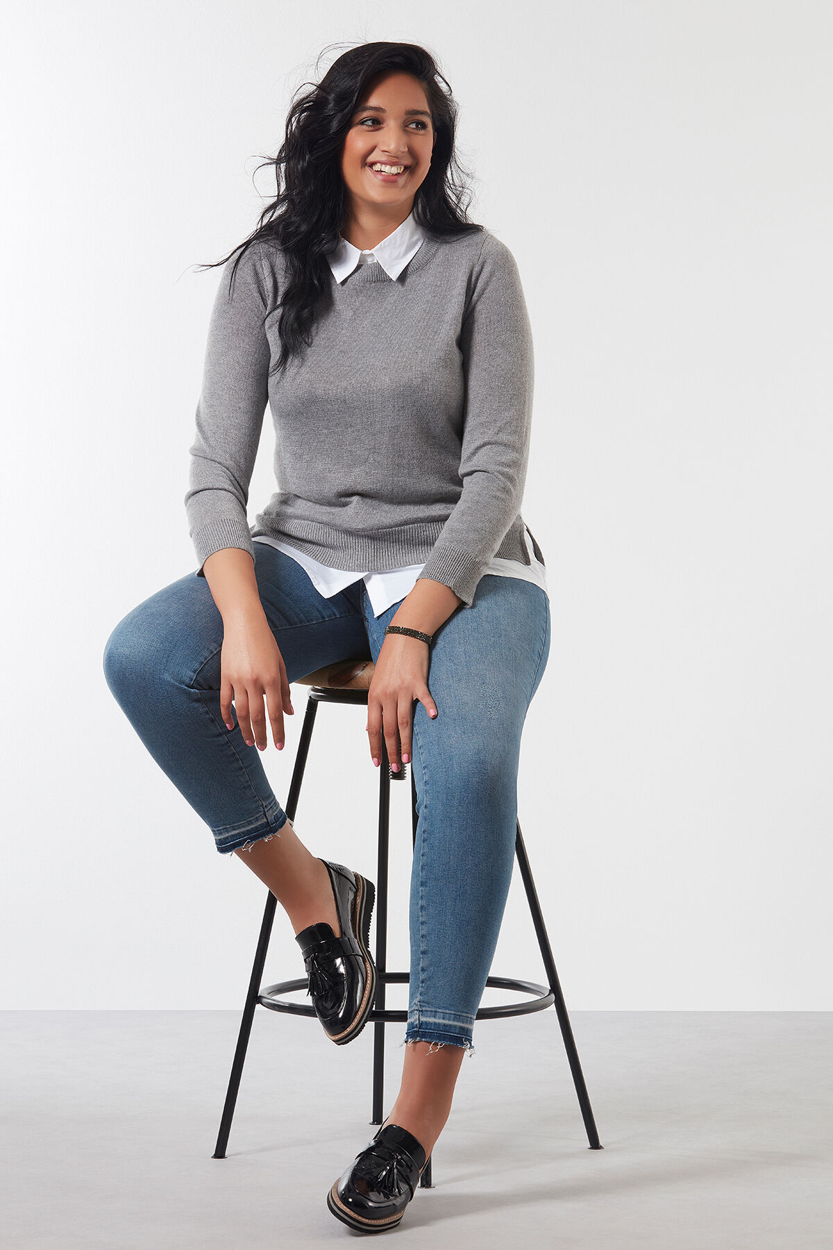 Pullover mit blusenkragen damen Clearance